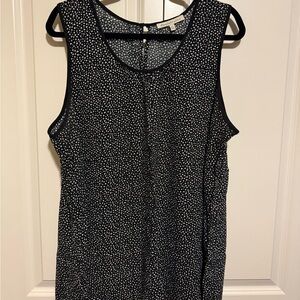 Daniel Rainn Black and White Polka Dot Sleeveless Top